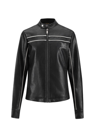 Womens Panther Lightening Pu Jacket - Black