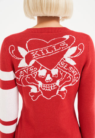 Womens Kills Slowly V Neck Jumper - Samba