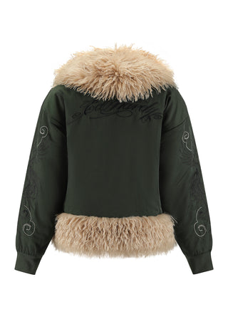 Womens Phoneix Fur Jacket - Green