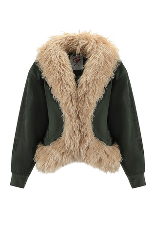 Womens Phoneix Fur Jacket - Green