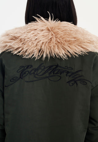 Womens Phoneix Fur Jacket - Green