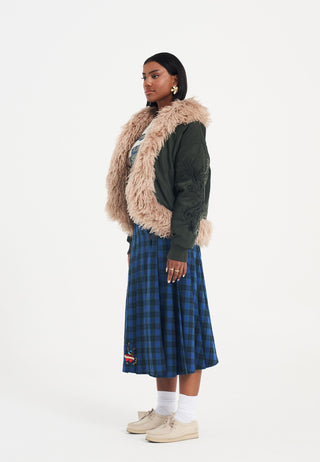 Womens Phoneix Fur Jacket - Green