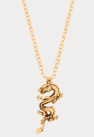 Dragon Pendant Necklace - Gold