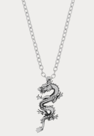 Dragon Pendant Necklace - Silver