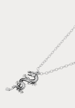 Dragon Pendant Necklace - Silver