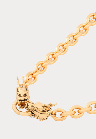 Dragon Choker Chain Necklace - Gold