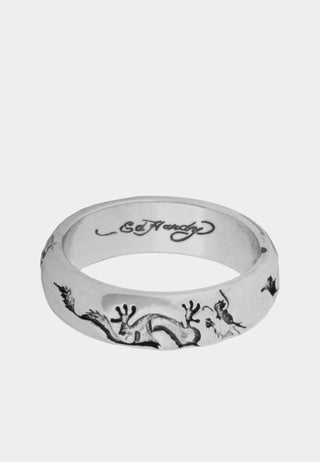 Dragon Wrapped Band Ring - Silver