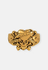Ed Hardy Love Kills Slowly Cast Signet Ring - Gold