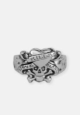 Ed Hardy Love Kills Slowly Cast Signet Ring - Silver