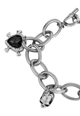 Ed Hardy Heart and Cross Bones Charm Bracelet