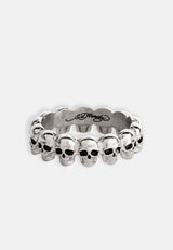 Ed Hardy Skulls Band Ring - Silver