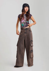 Womens Rising Phoenix Cargo Xxtra Jeans - Brown