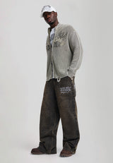 Mens Washed Xxtra Relaxed Canvas Trousers - Black