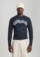 Mens Gothic Skeleton Long Sleeve T-Shirt - Black