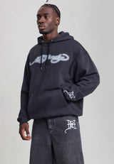 Mens Dead Or Alive Diamante Relaxed Hoodie - Black
