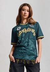 Unisex Soaring Dragon Football Shirt - Green