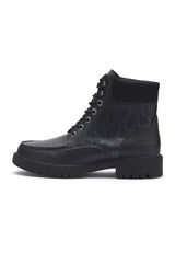 Mens Moc Toe Boot - Rising Flames - Black