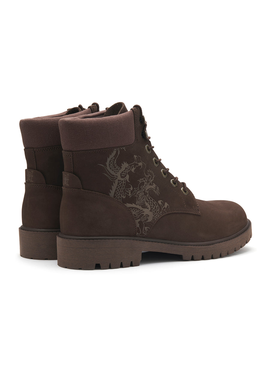Mens Worker Boot - Dancing Dragon - Brown