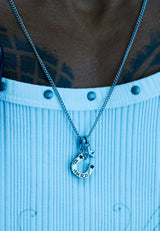 Ed Hardy Western Horseshoe Cluster Pendant Necklace - Silver
