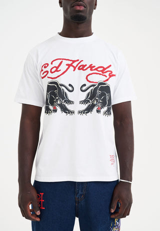 Mens Double-Panther T-Shirt - White