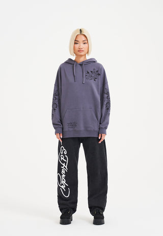 Womens Love Eternal Graphic Relaxed Hoodie - Grey