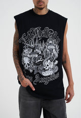 Mens Don Ed Montage Sleeveless T-Shirt - Black