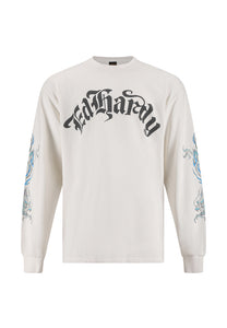 Mens Drag Death Rider Long Sleeve Tshirt - White