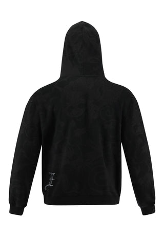 Mens Drag Shadow Zip Thru Hoodie - Black