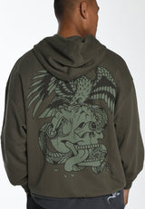 Mens Eye-Ball Graphic Hoodie - Green