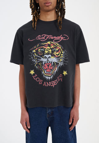 Mens La-Tiger-Vintage Tshirt - Black