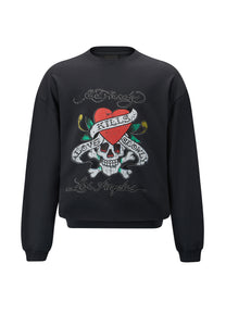 Mens Love Kill Slowly Graphic Crew Neck Sweatshirt - Black