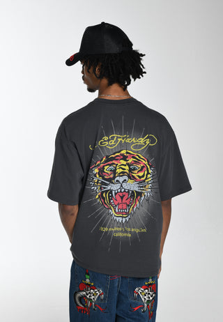 Mens Melrose-Tiger Relaxed T-Shirt - Charcoal