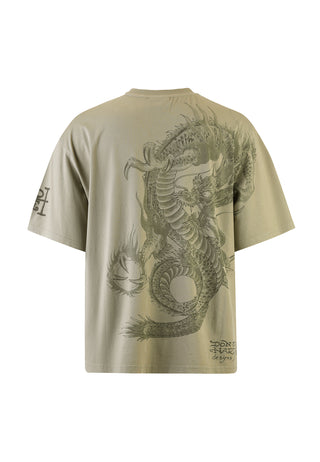 Mens Mono Fireball Dragon Tshirt - Green
