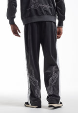 Mens Mono-Skull-Tonal Tricot Tracksuit Joggers - Grey