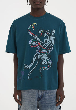 Ed Hardy Unisex relaxed t-shirt in washed black with LA tiger