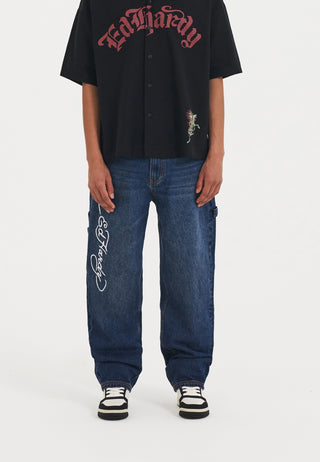 Mens Snake & Panther Carpenter Denim Trousers Jeans - Indigo
