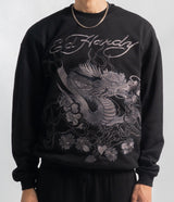 Mens Vintage-Drag-Logo Crew Neck Jumper - Black