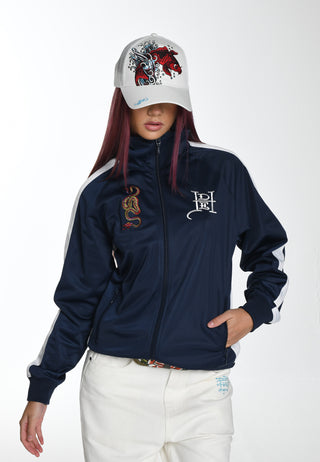 Womens Big Drag Tricot Zip Up Tracksuit Jacket - Navy