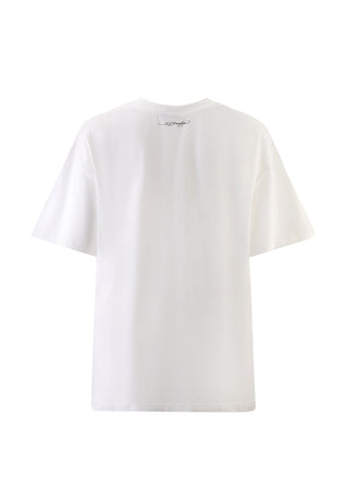 Womens Devil In Details Relaxed Tshirt Top - White