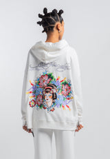 Womens Geisha World Relaxed Hoodie  - White
