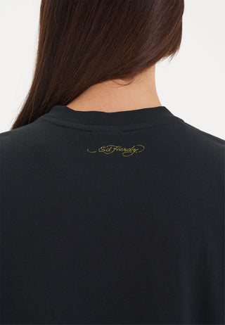 Womens Hollywood Swallow Relaxed Tshirt Top - Black