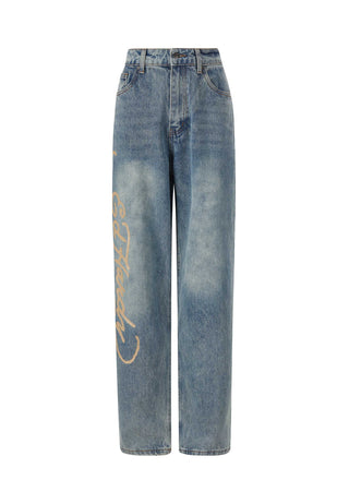 Womens Kill Slowly Relaxed Denim Trousers Jeans - Blue