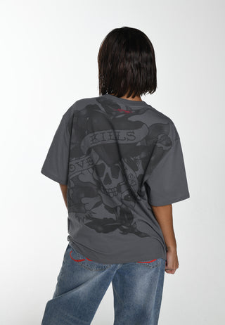 Womens Kills Slowly Relaxed T-Shirt - Charcoal
