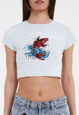 Womens Koi-Baby T-Shirt - Blue