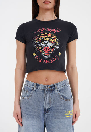 T-Shirt Bébé Court La-Roar-Tiger - Noir Délavé