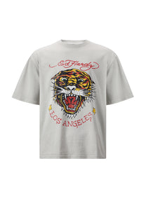 Womens La-Tiger-Vintage Tshirt Top - Grey