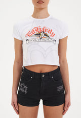 Womens Live To Ride Baby Tshirt Top - White