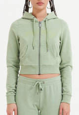 Womens Love Is Mystery Cropped Hoodie - Green