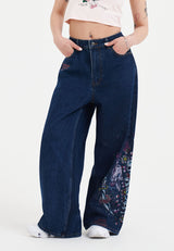 Womens Skull In Love  Xxtra Denim Trousers Jeans - Indigo