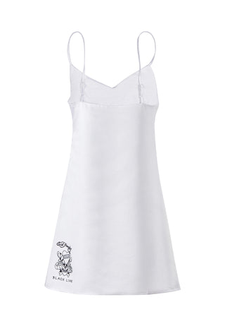 Womens Snake & Dagger Strappy Mini Dress - White